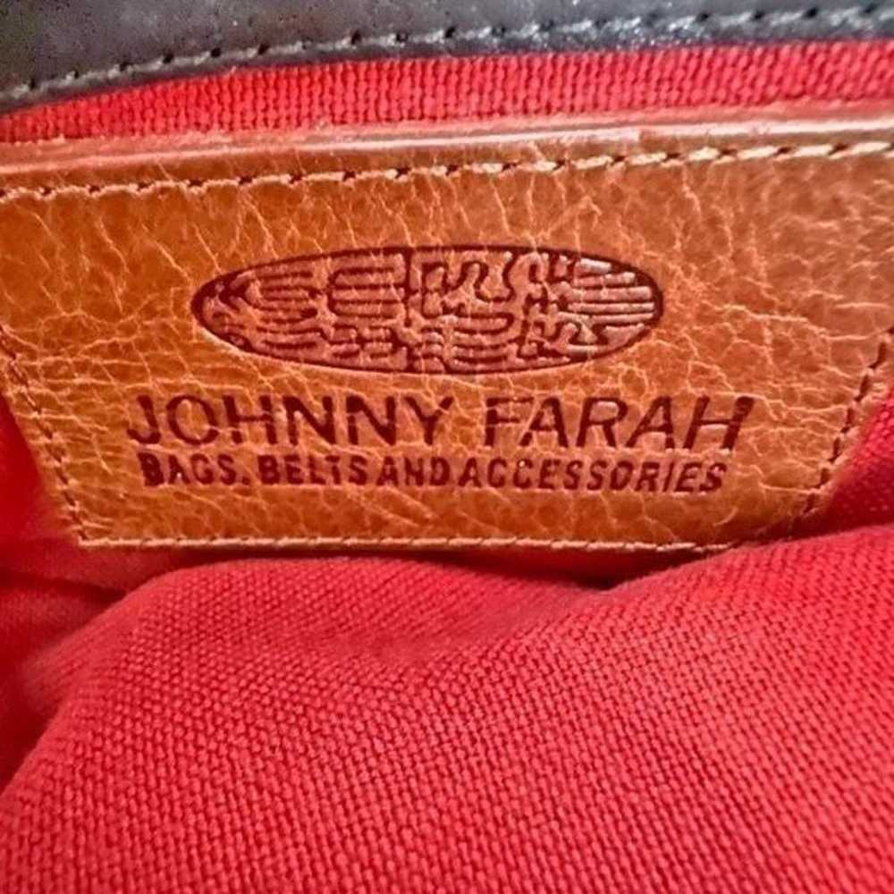 JOHNNY FARAH | Leather Satchel Tote Bag Red Inter… - image 9