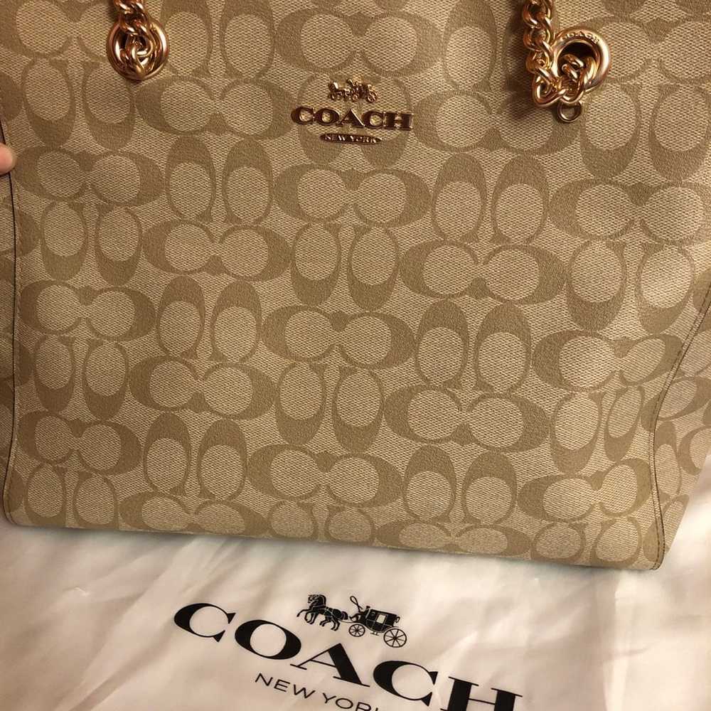 Coach Marlie Tote In Signature Canvas Im/Light Kh… - image 3