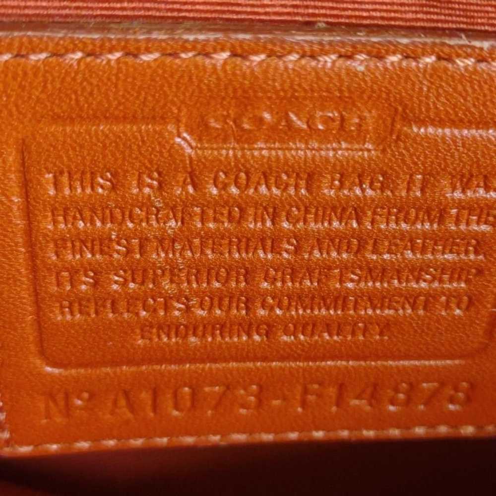 Coach vintage Brown / tan logo bag with orange tr… - image 7