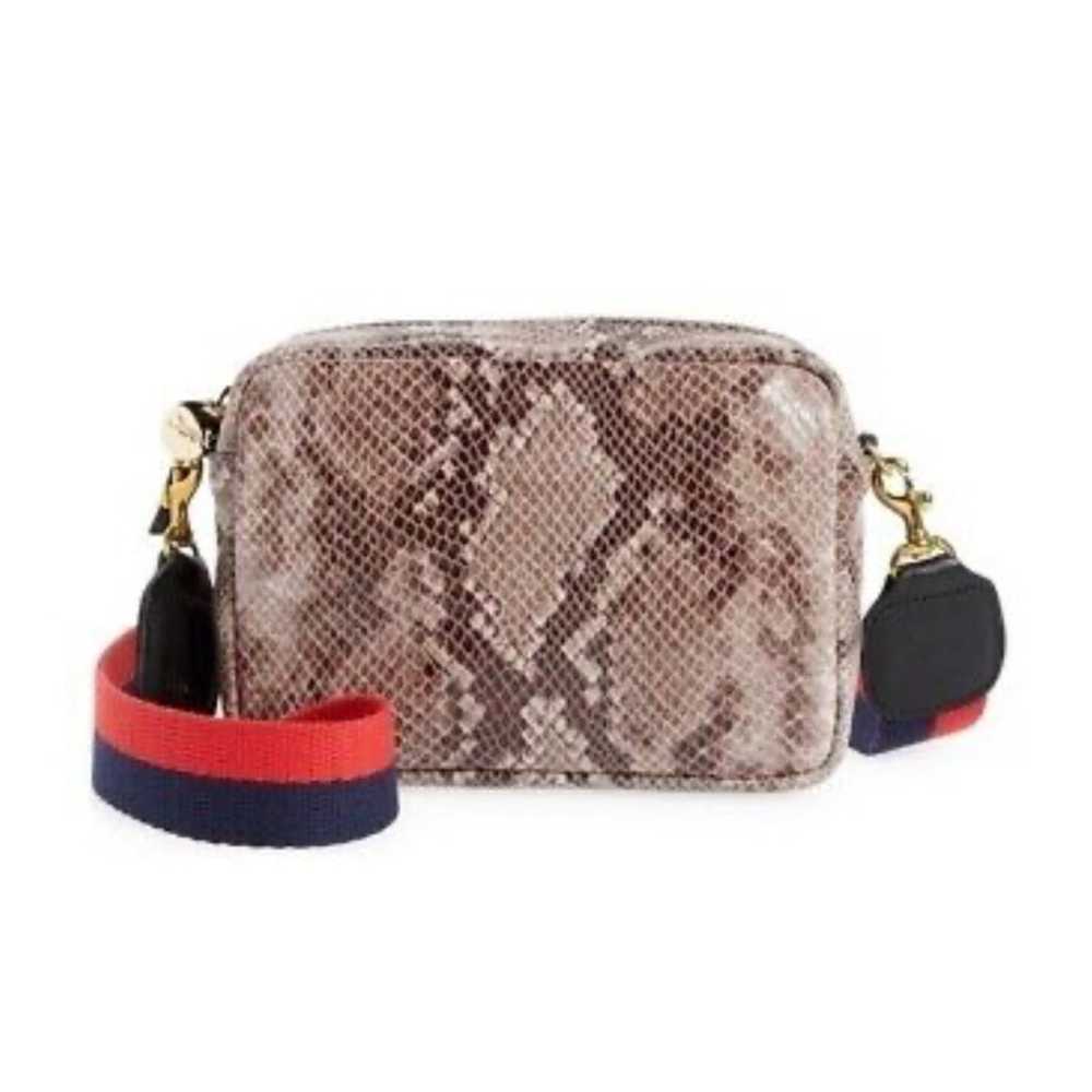 Clare V Midi Sac Gray Snakeskin Print Leather Cro… - image 9