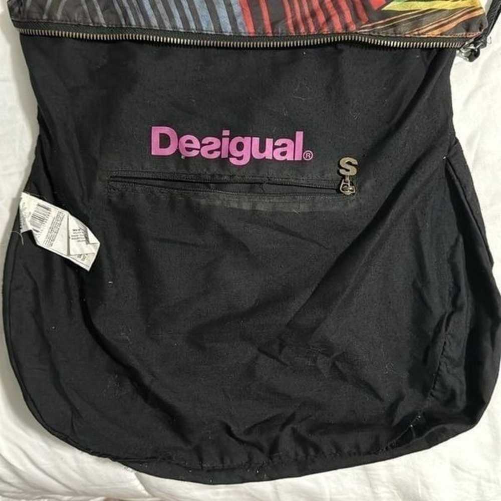 DESIGUAL Embroidered Vintage Happy Rainbow Butter… - image 3