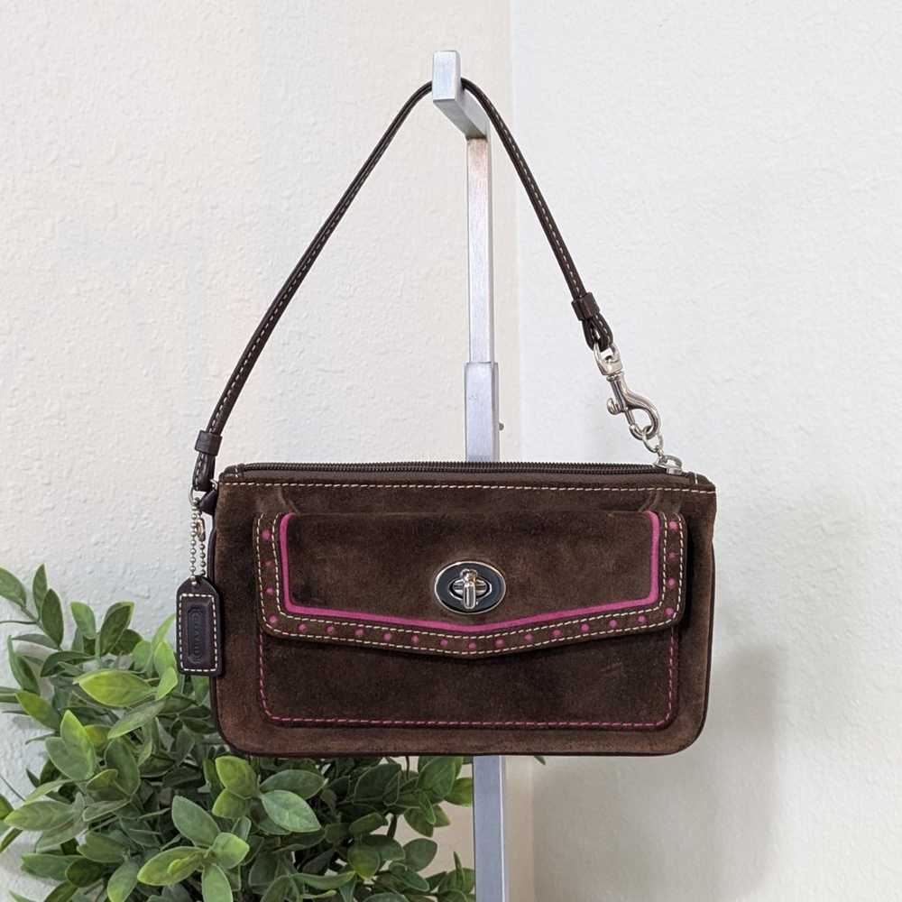 Vintage Coach Suede Wristlet - image 1