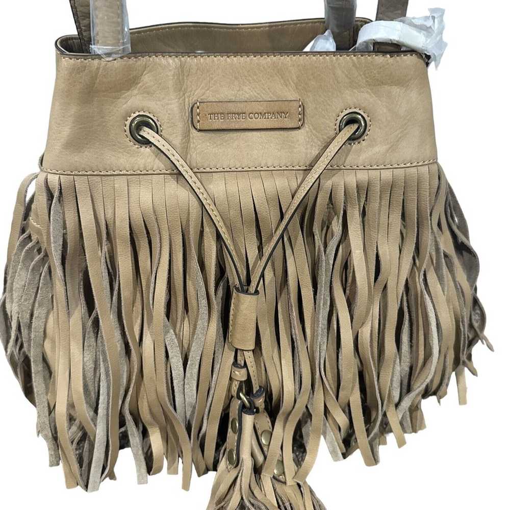 The Frye Company Leather Heidi Fringe Bucket Tass… - image 3