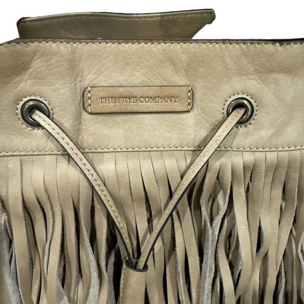 The Frye Company Leather Heidi Fringe Bucket Tass… - image 4