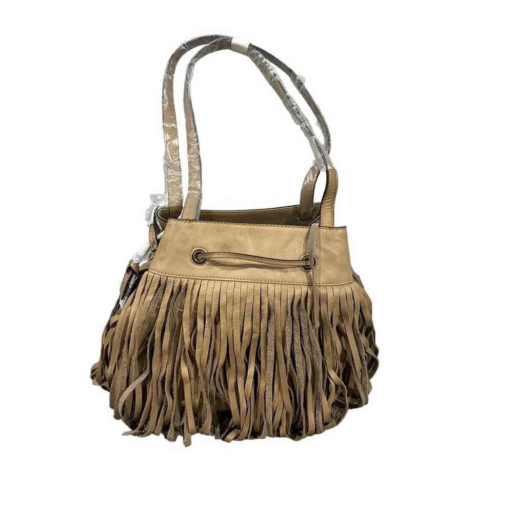 The Frye Company Leather Heidi Fringe Bucket Tass… - image 5