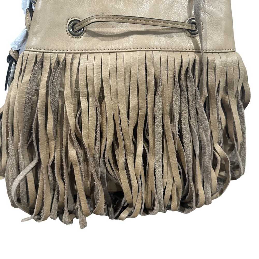 The Frye Company Leather Heidi Fringe Bucket Tass… - image 7