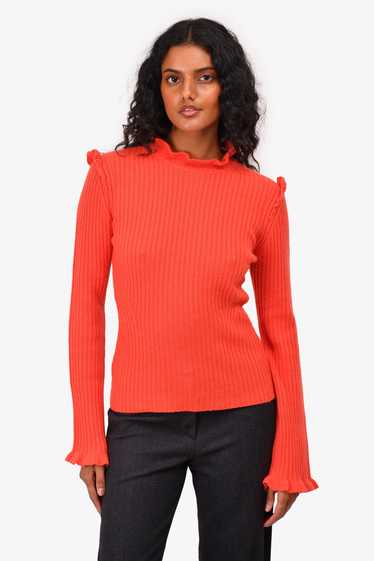 Derek Lam 10 Crosby Orange Cashmere Mockneck Sweat