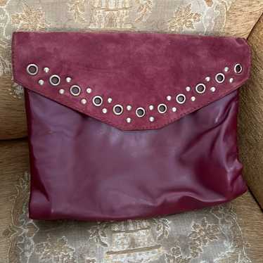 MAUD FRIZON PARIS LEATHER & SUEDE CLUTCH STUDDED … - image 1