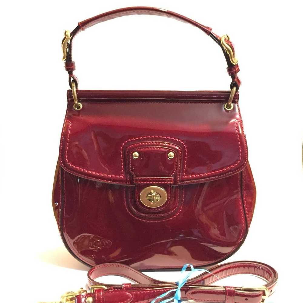 Coach Willis Top Handle Crimson Red Patent Leathe… - image 11