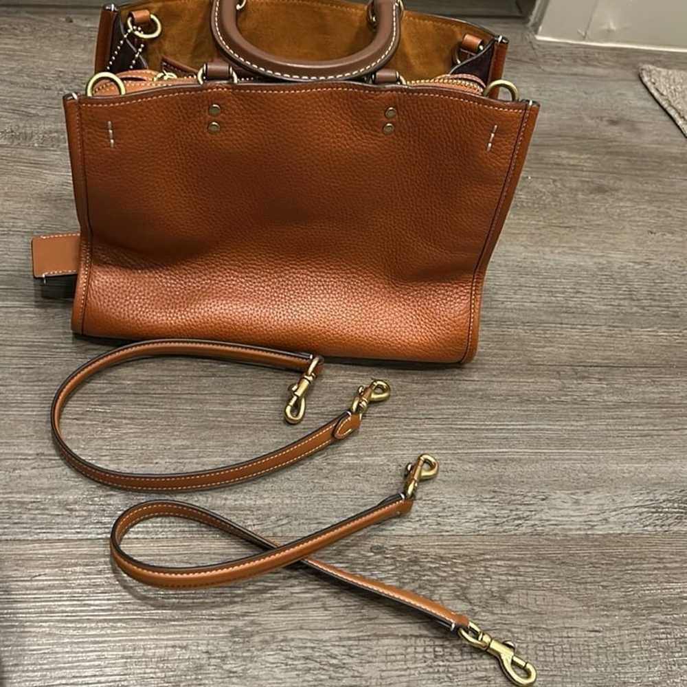 Coach Restored Rogue In Tan Cognac Colorblock Sat… - image 12