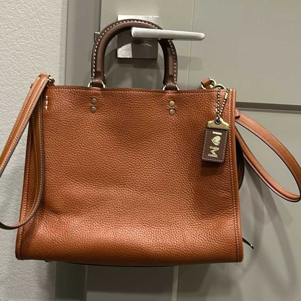 Coach Restored Rogue In Tan Cognac Colorblock Sat… - image 2