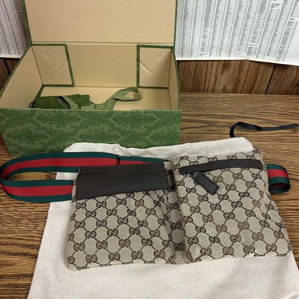 Auth Gucci GG Canvas Monogram Waist Belt Bum Bag … - image 1