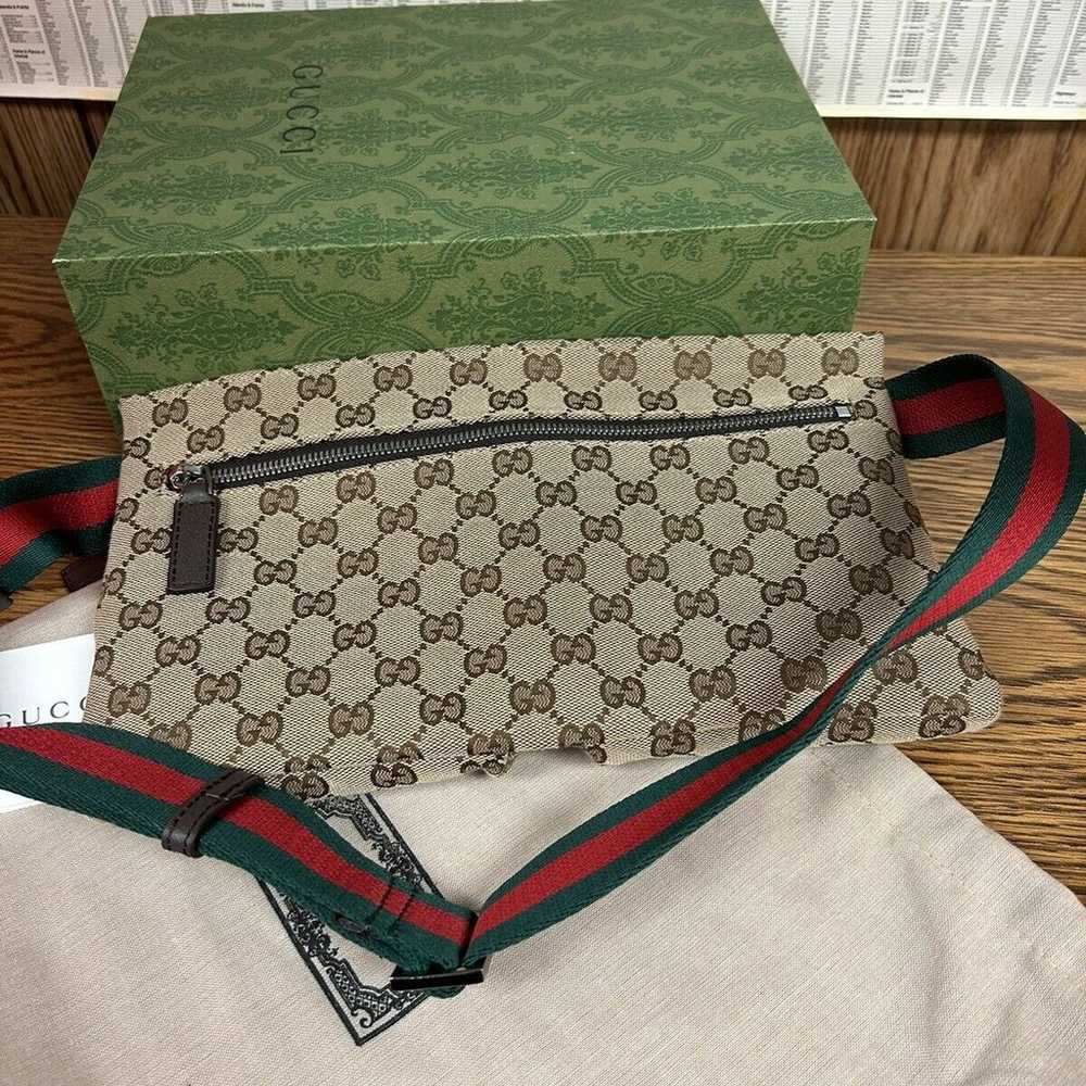 Auth Gucci GG Canvas Monogram Waist Belt Bum Bag … - image 2