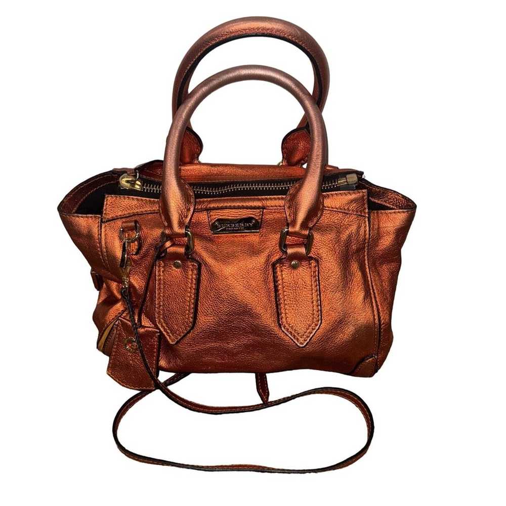 Burberry Prorsum Metallic Burnt Orange Satchel Pu… - image 1