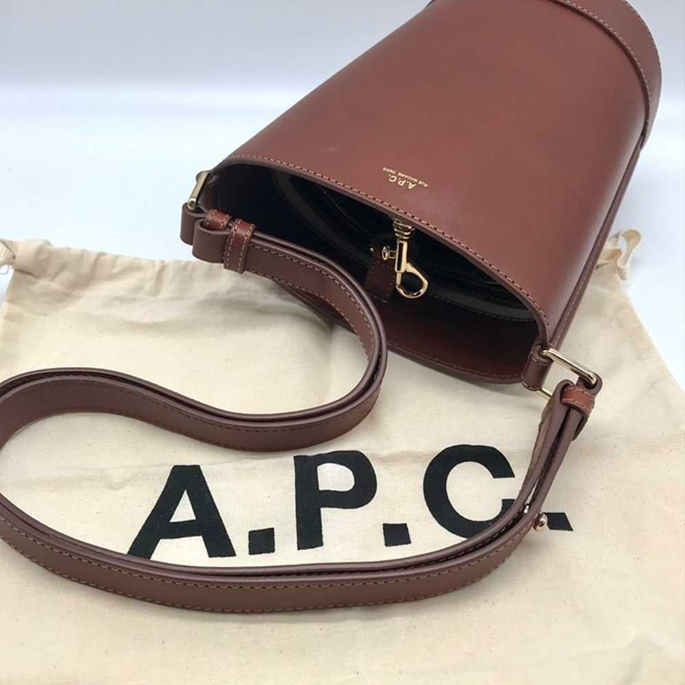 A.P.C Ambre Brown Leather Bucket Bag - image 11