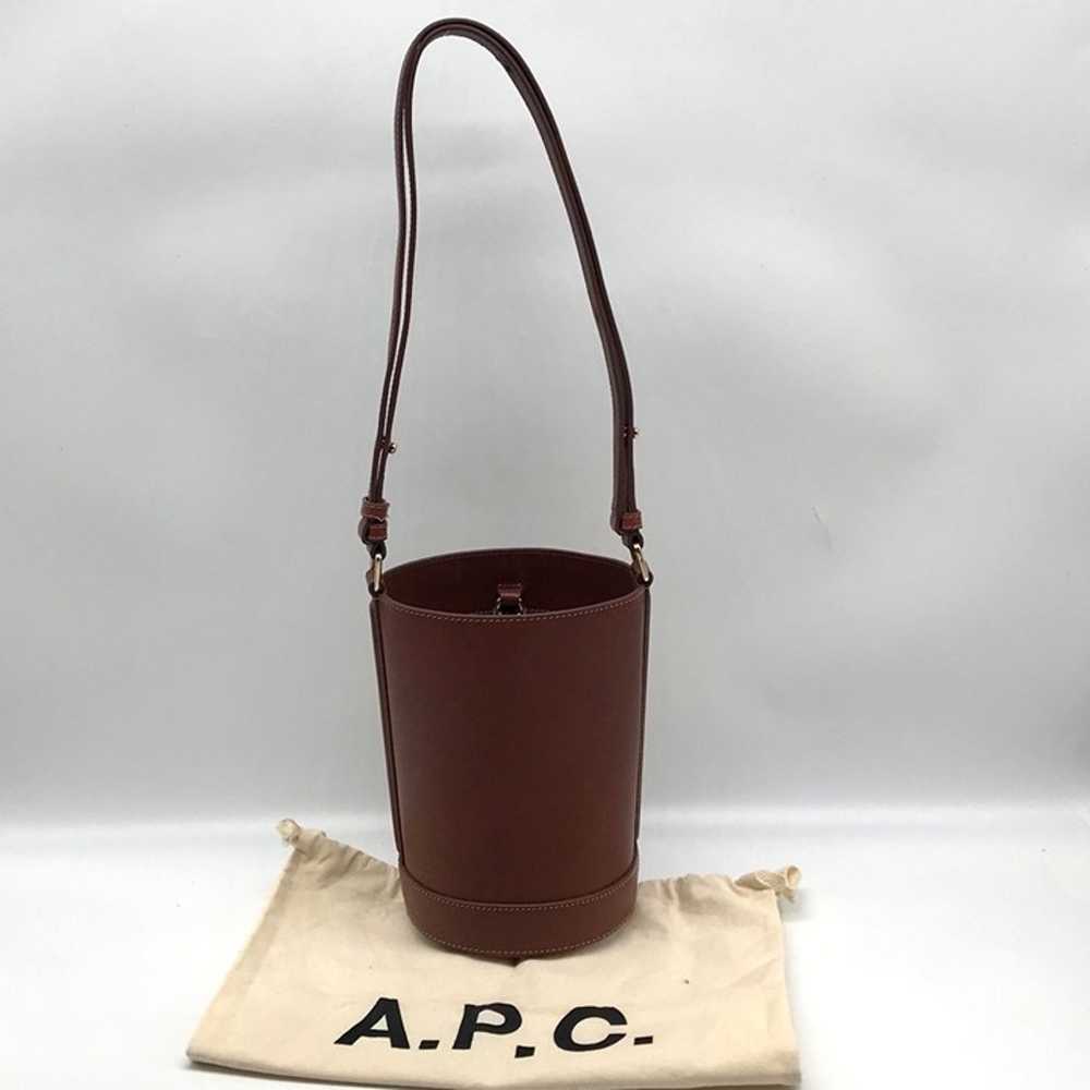 A.P.C Ambre Brown Leather Bucket Bag - image 2