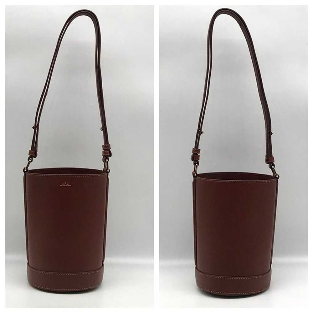 A.P.C Ambre Brown Leather Bucket Bag - image 3