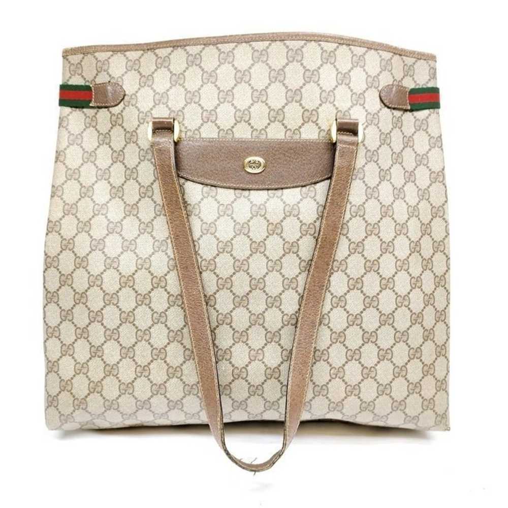 Gucci Brown Plus GG Coated Canvas Tote Bag - image 1