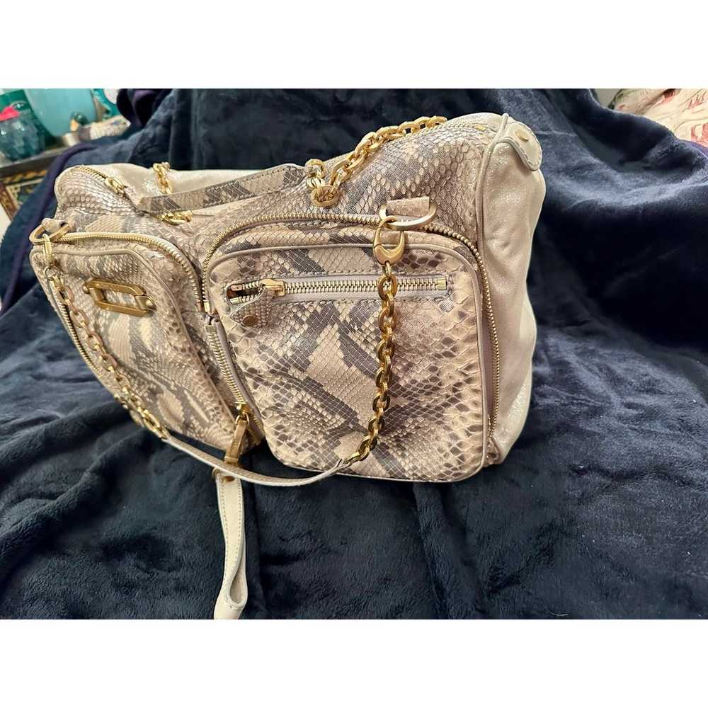 VINTAGE ONE OF A KIND JIMMY CHOO HUGE PYTHON & LE… - image 2