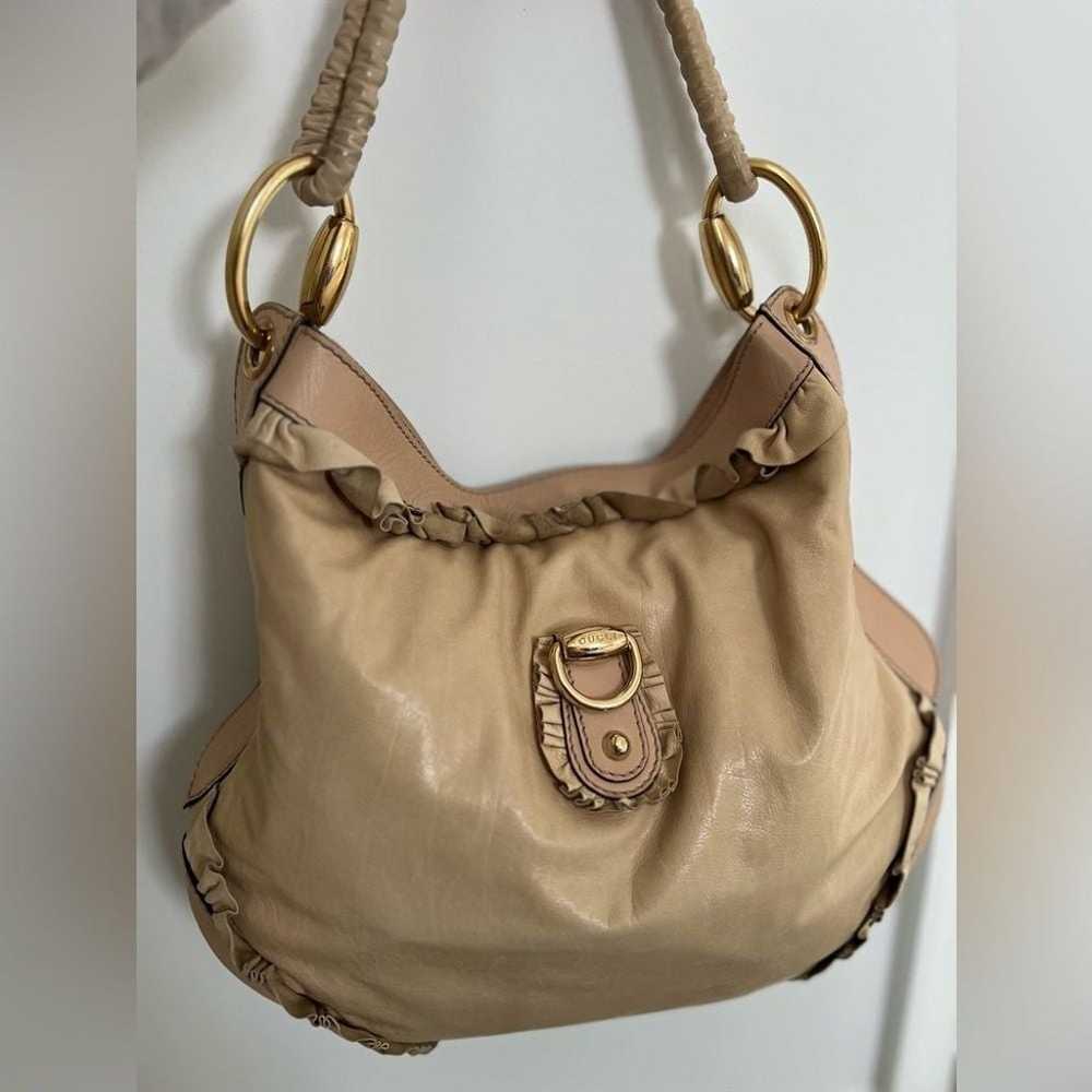 Authentic Gucci leather bag beige and blush pink … - image 2