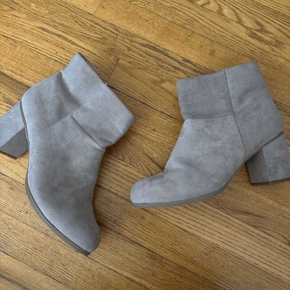 Torrid Ankle Chunky Heel Faux Suede Boot Light Br… - image 1