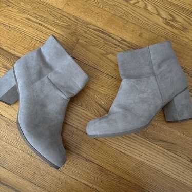 Torrid Ankle Chunky Heel Faux Suede Boot Light Br… - image 1