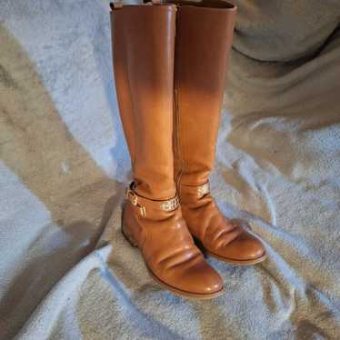 Michael Kors Leather Tall Riding Boots Cognac 8.5 - image 1