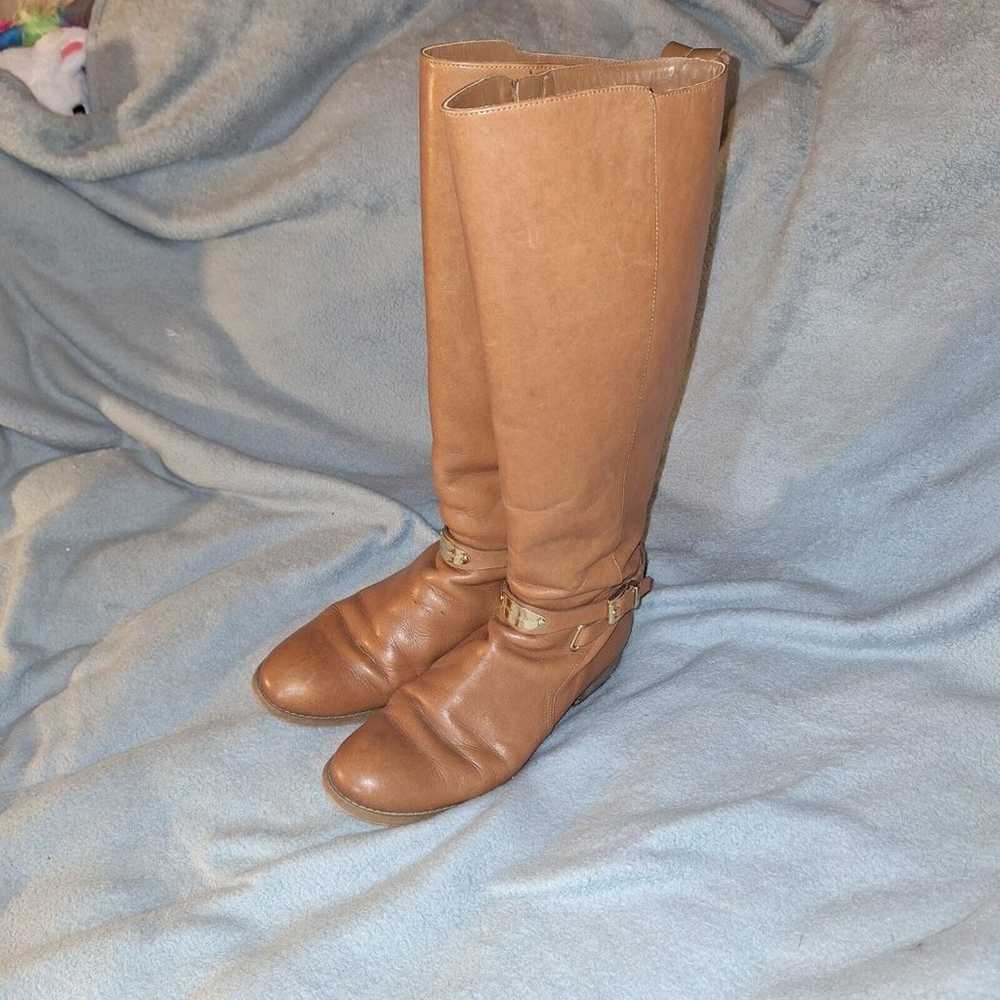 Michael Kors Leather Tall Riding Boots Cognac 8.5 - image 4