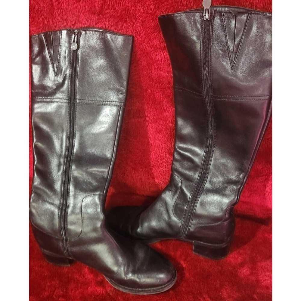 Etienne Aigner Alexis Black Leather Knee High Boo… - image 2