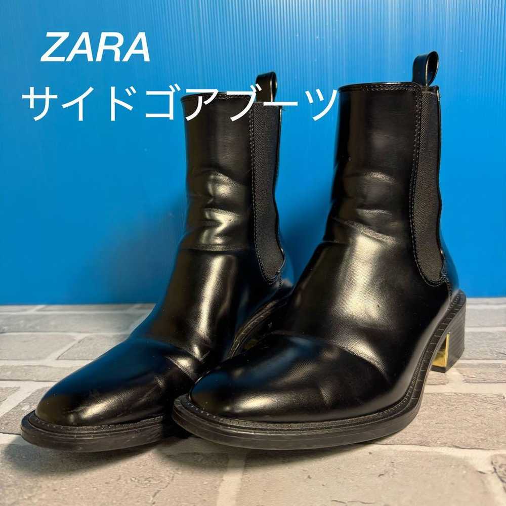 Zara Side Gore Boots Black 23.5cm - image 1