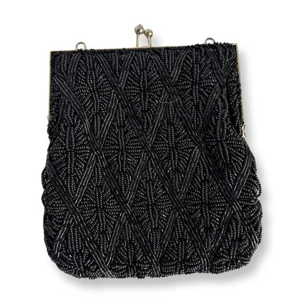 Vintage Hand Beaded Ball Snap Clutch - image 1