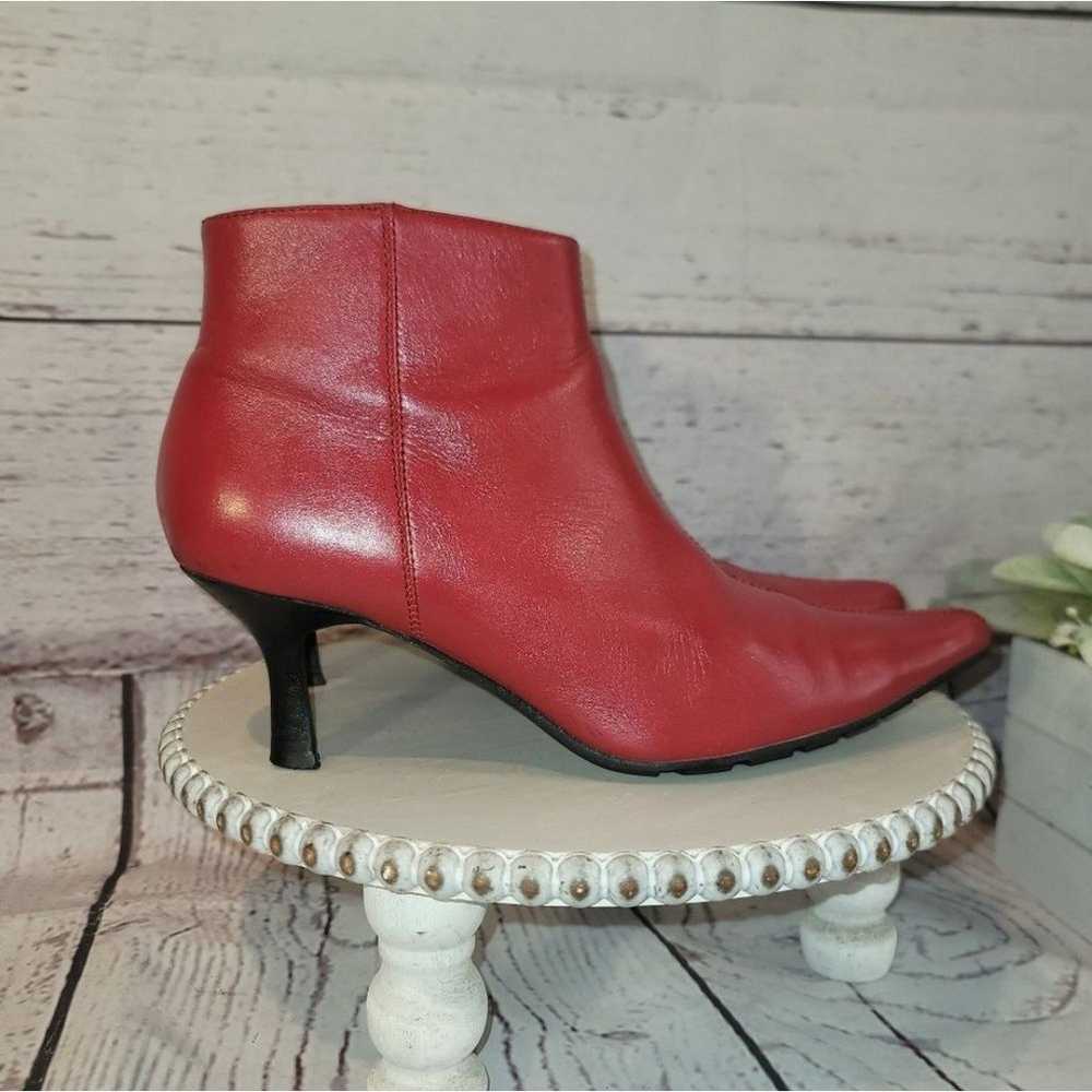 Pazzo Rave 6L Red Leather Pointy Toe Kitten Heel … - image 10