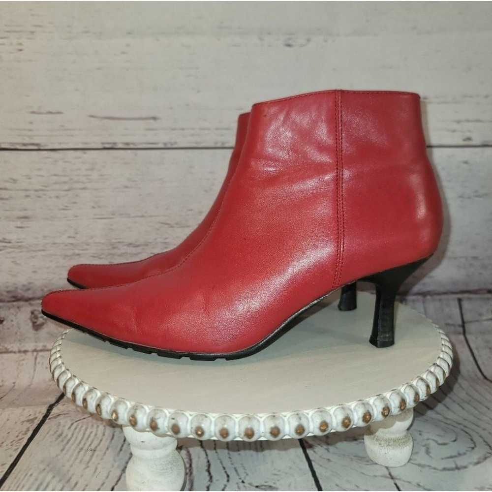 Pazzo Rave 6L Red Leather Pointy Toe Kitten Heel … - image 11