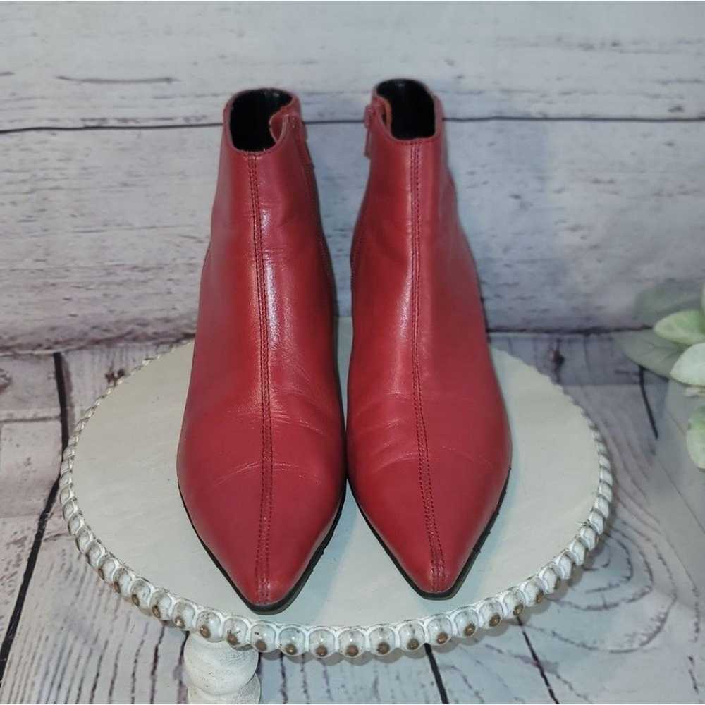 Pazzo Rave 6L Red Leather Pointy Toe Kitten Heel … - image 1