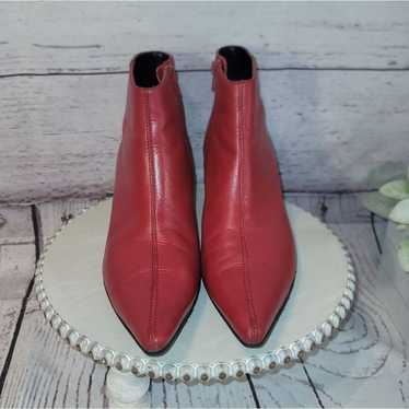 Pazzo Rave 6L Red Leather Pointy Toe Kitten Heel … - image 1