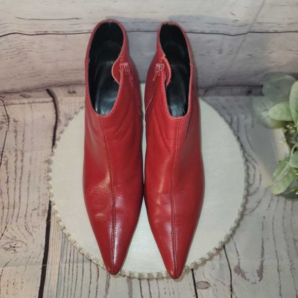 Pazzo Rave 6L Red Leather Pointy Toe Kitten Heel … - image 3