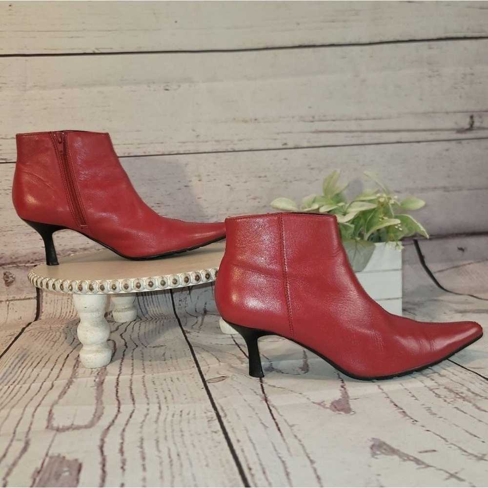 Pazzo Rave 6L Red Leather Pointy Toe Kitten Heel … - image 7