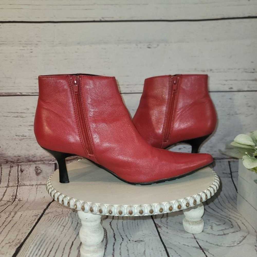 Pazzo Rave 6L Red Leather Pointy Toe Kitten Heel … - image 9