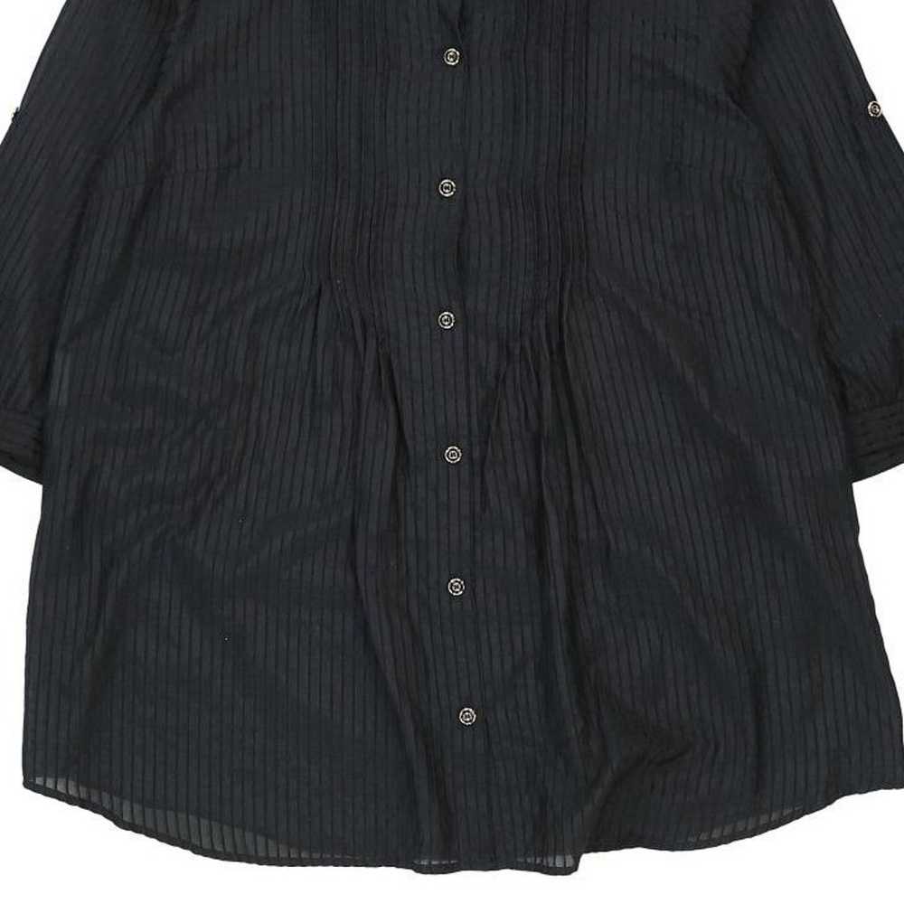 Perte Krizia Striped Shirt - Large Black Silk - image 5