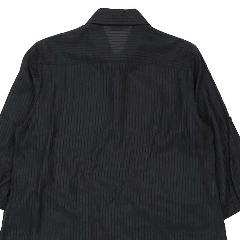 Perte Krizia Striped Shirt - Large Black Silk - image 6