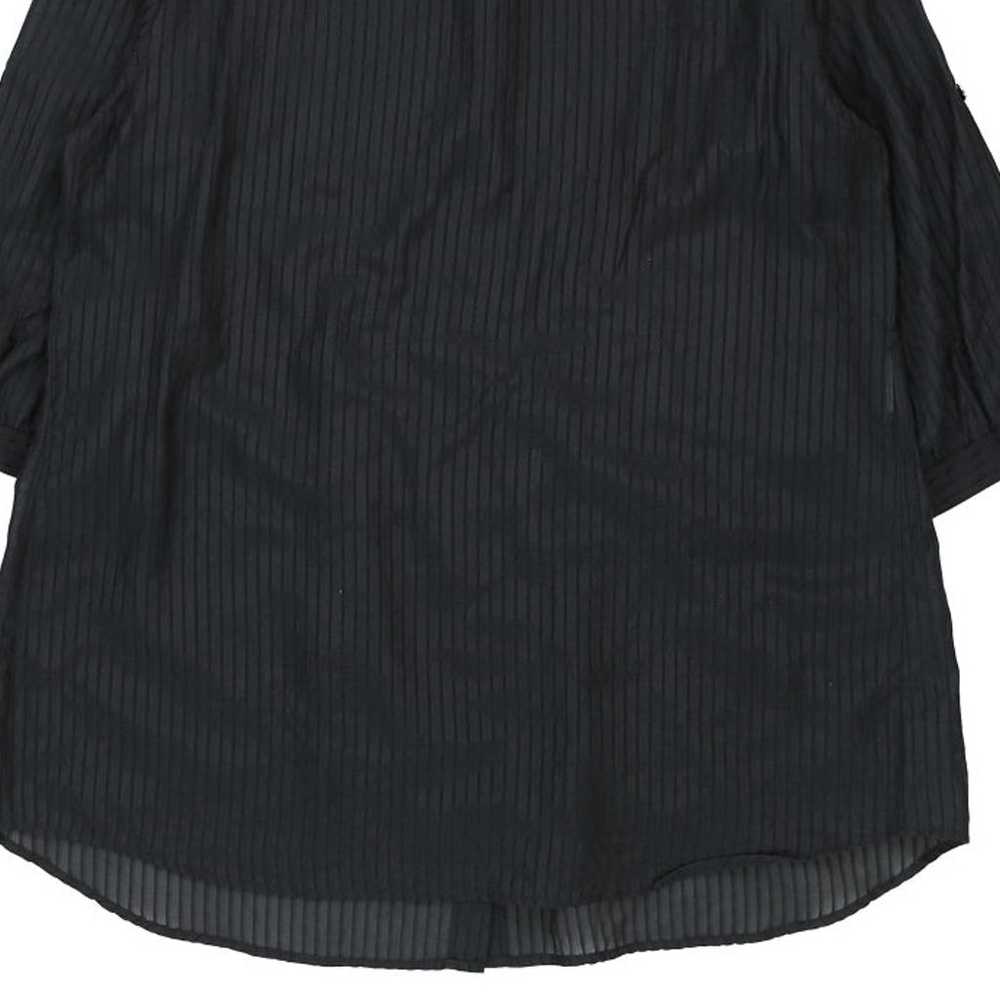 Perte Krizia Striped Shirt - Large Black Silk - image 7