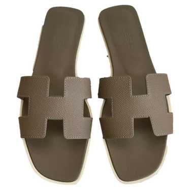 Hermès Oran leather sandal - image 1