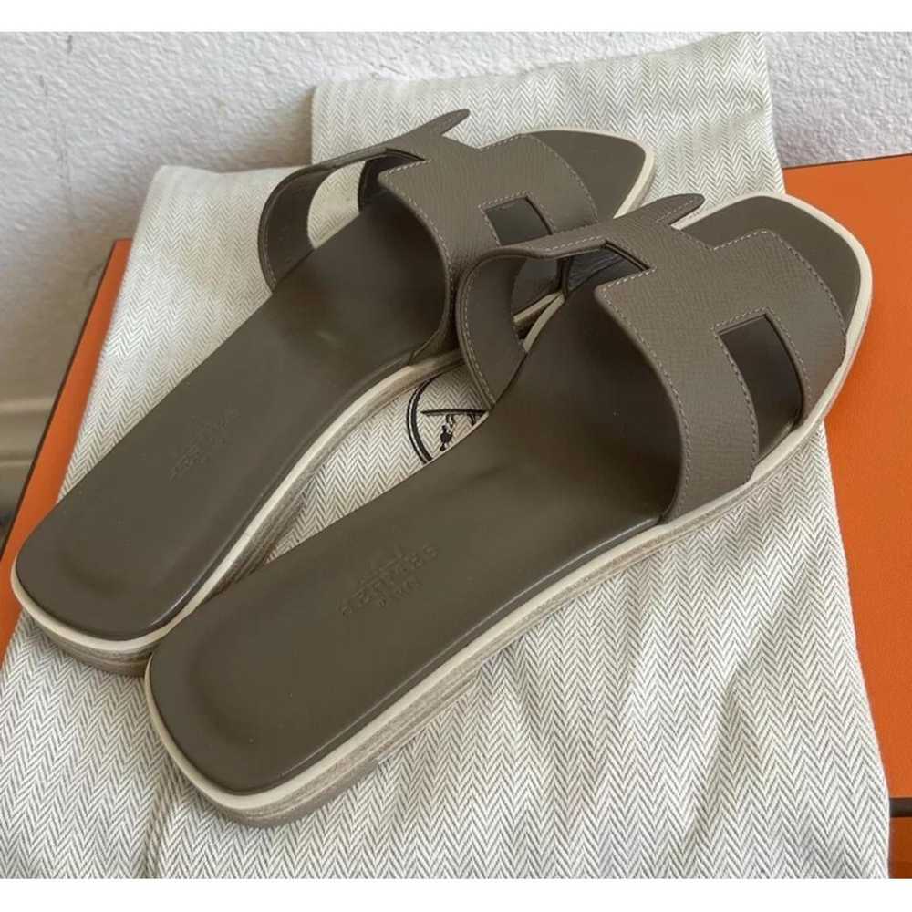 Hermès Oran leather sandal - image 2