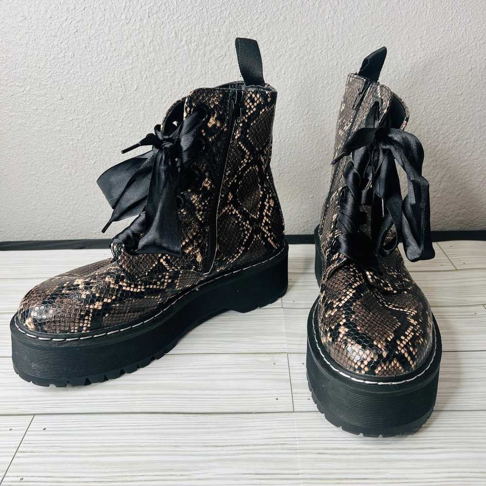 Forever 21 Snakeskin Chunky Platform Boots - image 2