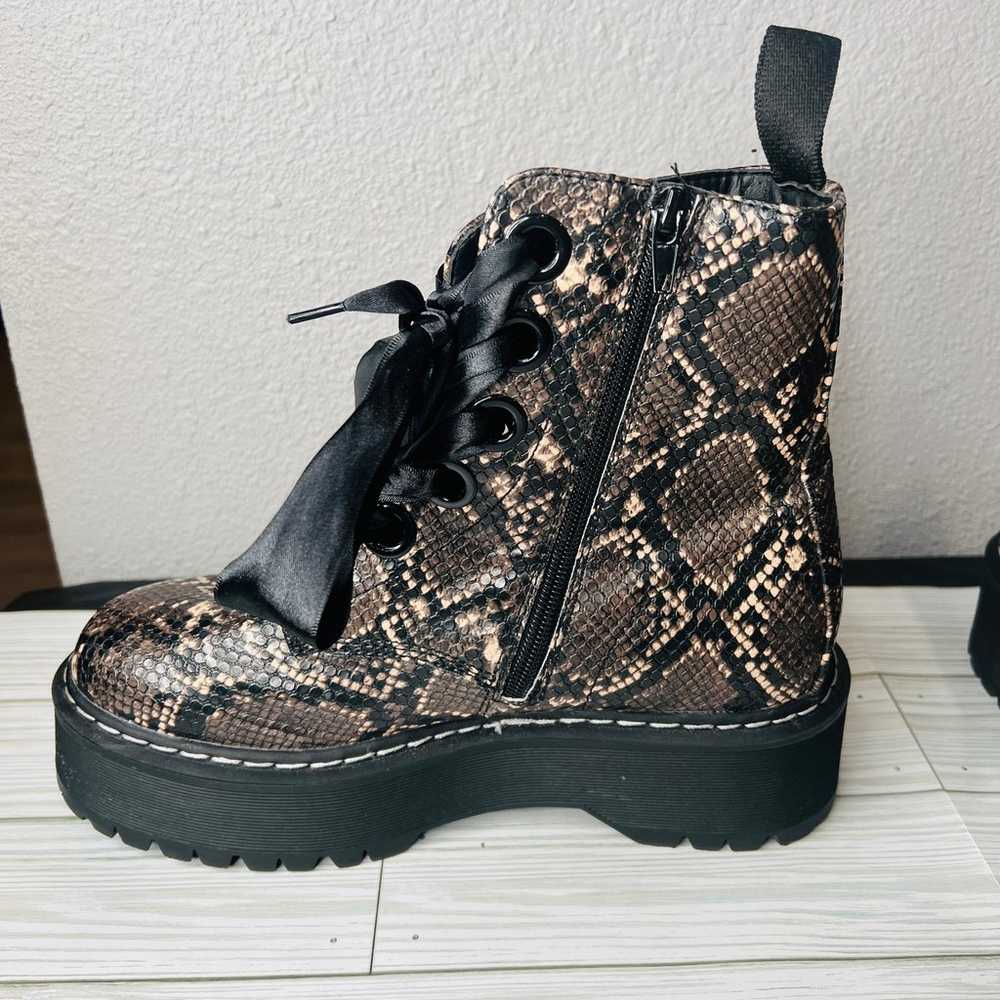 Forever 21 Snakeskin Chunky Platform Boots - image 3