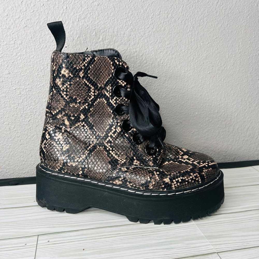 Forever 21 Snakeskin Chunky Platform Boots - image 4