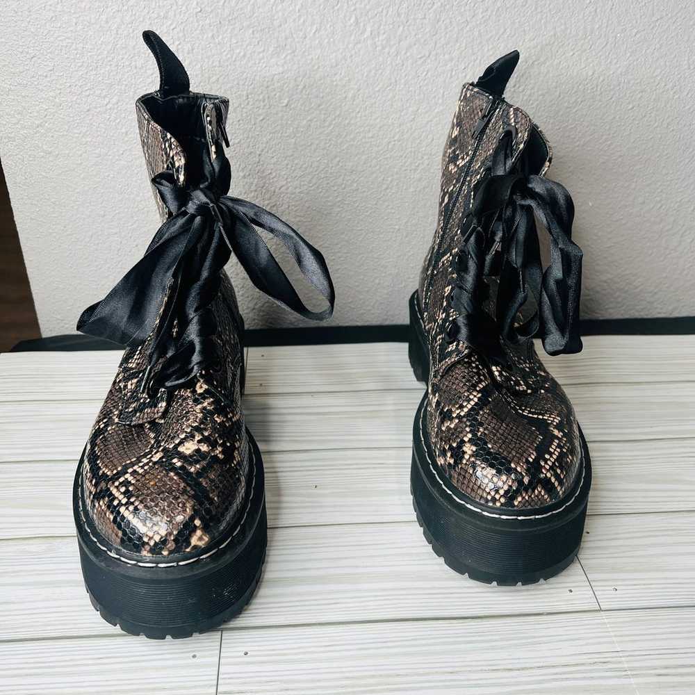 Forever 21 Snakeskin Chunky Platform Boots - image 6