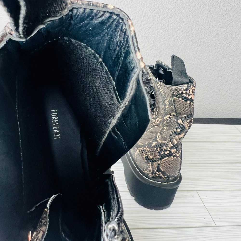 Forever 21 Snakeskin Chunky Platform Boots - image 9