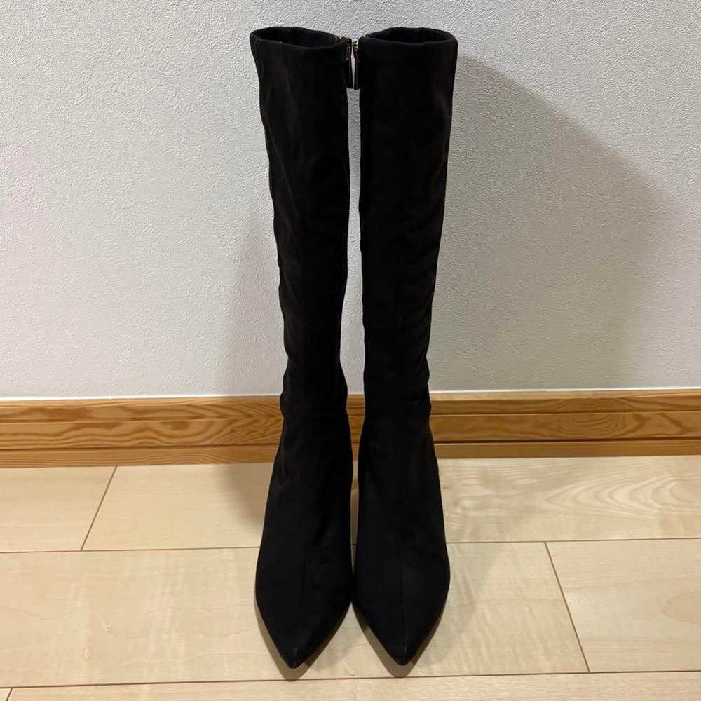 RANDA Pointed Toe Heel Boots Suede Black 23.5cm - image 2