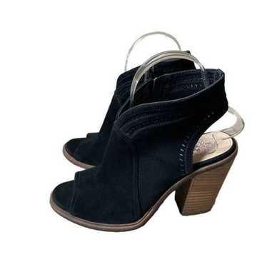 Vince Camuto Black Peep Toe Stacked Block Heel Fa… - image 1